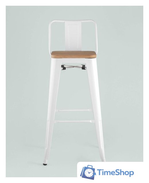 Стул Stool Group Tolix Wood со спинкой YD-H675E-W LG-02 (белый глянцевый/светлое дерево) - Изображение №4 — Интернет-магазин Time-Shop