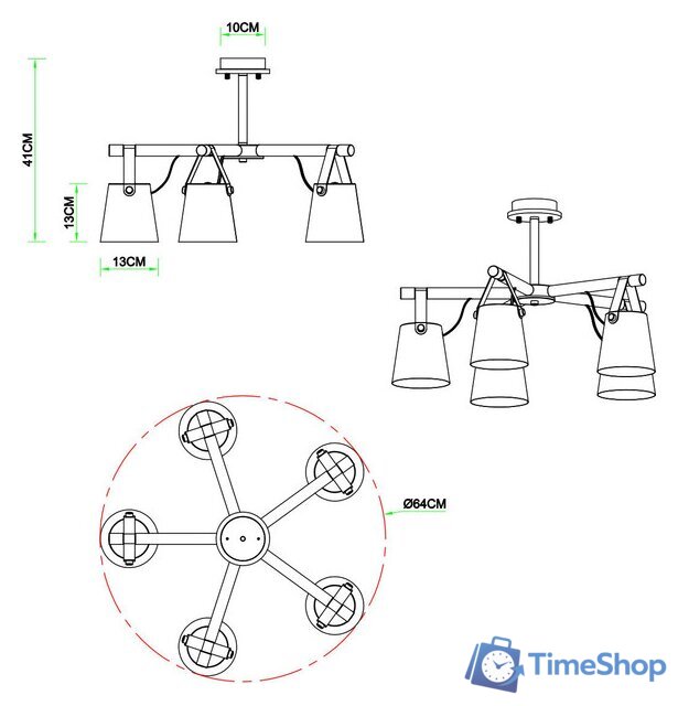 Люстра средней высоты Arte Lamp Thomas A7032PL-5WH - Изображение №4 — Интернет-магазин Time-Shop