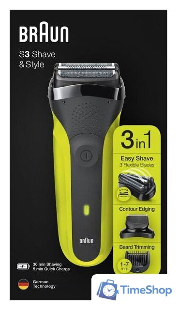 Электробритва Braun Series 3 Shave&Style 300BT (зеленый) - Изображение №9 — Интернет-магазин Time-Shop