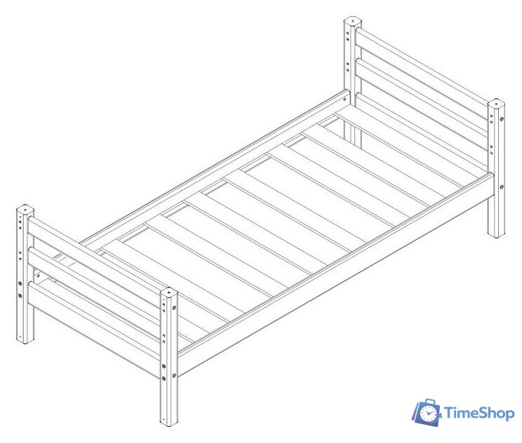 Кровать Мебельград Соня вариант 1 (массив сосны прозрачный лак) - Изображение №2 — Интернет-магазин Time-Shop