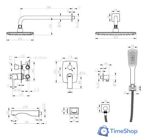 Душевая система  Lemark Ursus LM7222BL - Изображение №2 — Интернет-магазин Time-Shop