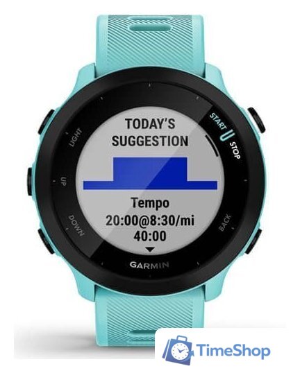 Умные часы Garmin Forerunner 55 (бирюзовый) - Изображение №5 — Интернет-магазин Time-Shop