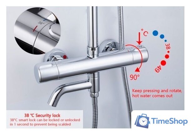 Душевая система  Gappo G2490 - Изображение №4 — Интернет-магазин Time-Shop