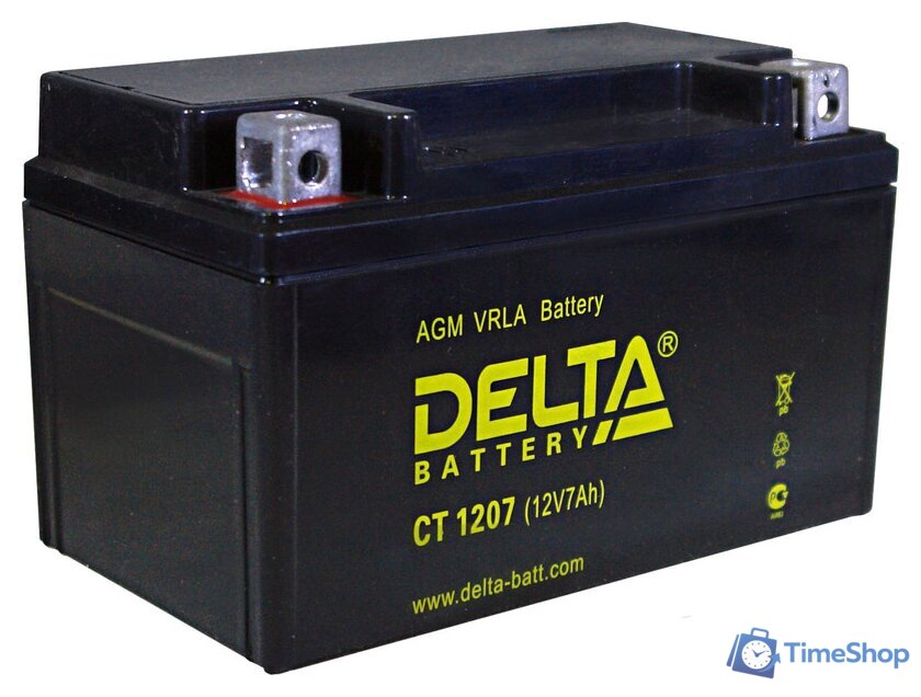Мотоциклетный аккумулятор Delta CT 1207 (7 А·ч) - Изображение №1 — Интернет-магазин Time-Shop
