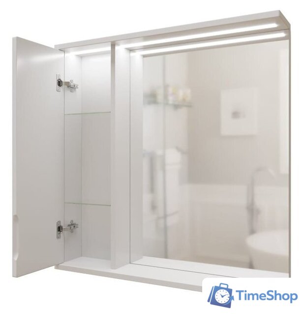  Mixline Шкаф с зеркалом для ванной Лайн 70 553015 (левый, с подсветкой) - Изображение №3 — Интернет-магазин Time-Shop