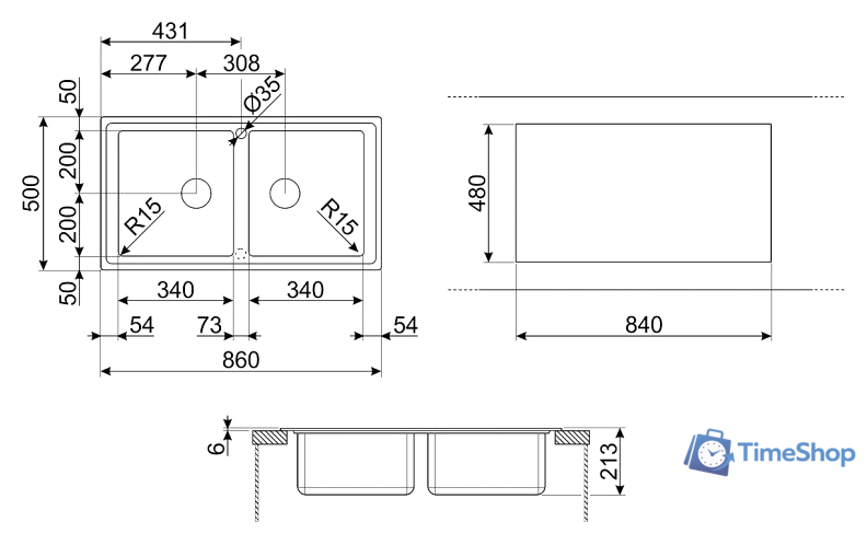 Кухонная мойка Smeg LDR862-2 - Изображение №2 — Интернет-магазин Time-Shop