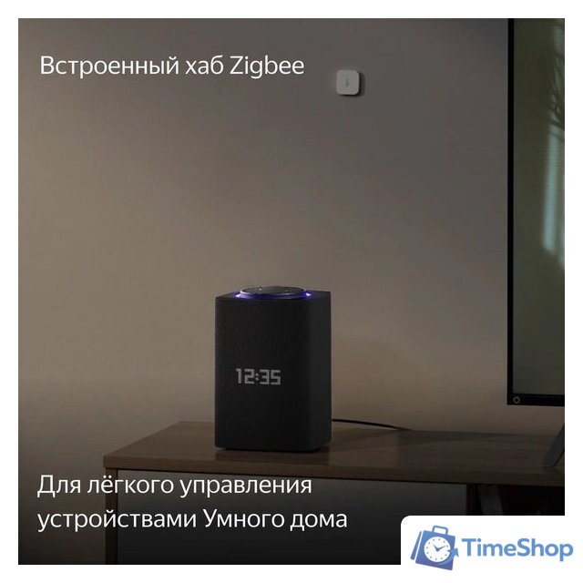 Умная колонка Яндекс Станция Макс (с хабом умного дома Zigbee, графит) - Изображение №7 — Интернет-магазин Time-Shop