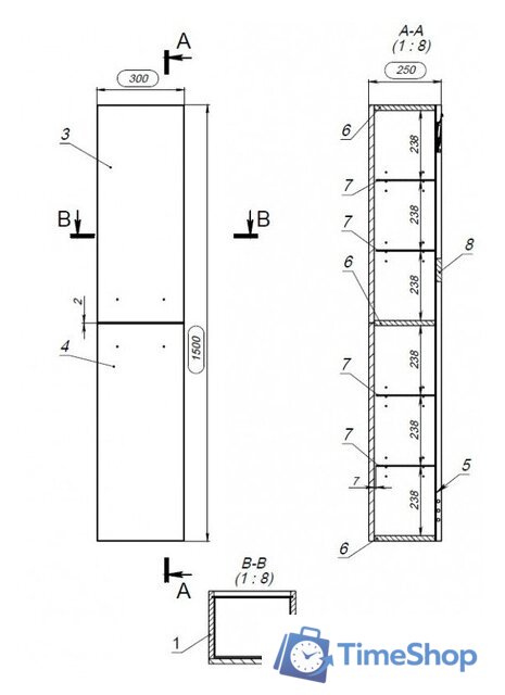  Cersanit Шкаф-пенал Lara 30 63417 - Изображение №6 — Интернет-магазин Time-Shop