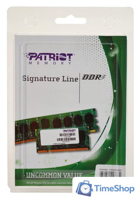 Оперативная память Patriot Signature Line 4GB DDR3 SO-DIMM PC3-12800 [PSD34G16002S] - Изображение №2 — Интернет-магазин Time-Shop