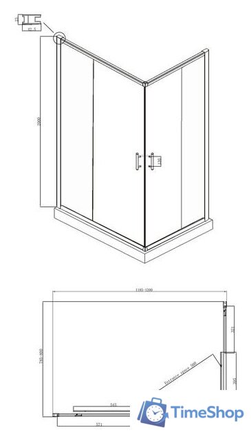 Душевой уголок Ambassador Set 14011101-ST12 - Изображение №5 — Интернет-магазин Time-Shop