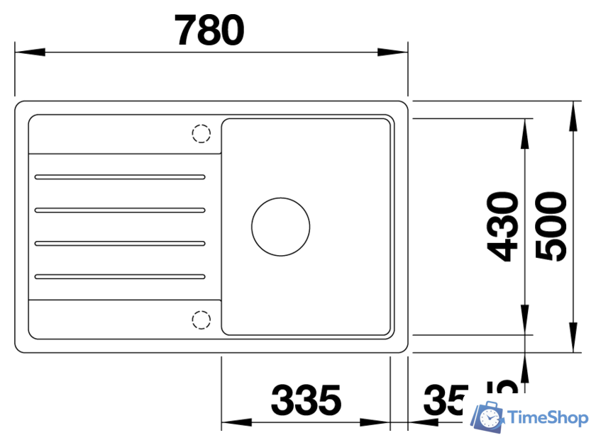 Кухонная мойка Blanco Legra 45 S 522203 (белый) - Изображение №2 — Интернет-магазин Time-Shop