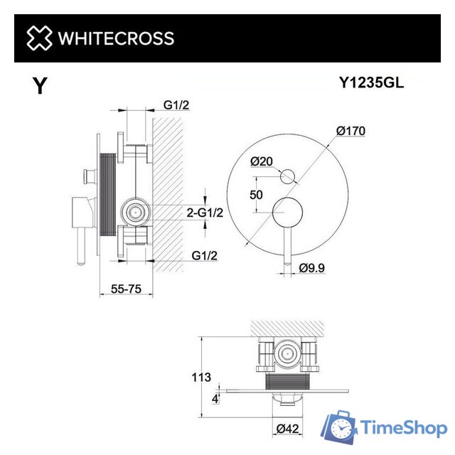 Смеситель Whitecross Y Y1235GL (золото) - Изображение №3 — Интернет-магазин Time-Shop