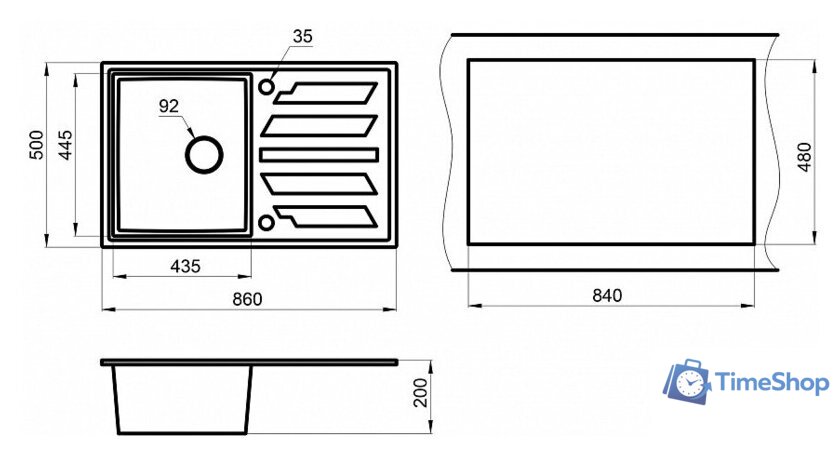 Кухонная мойка Granula GR-8601 (турмалин) - Изображение №4 — Интернет-магазин Time-Shop