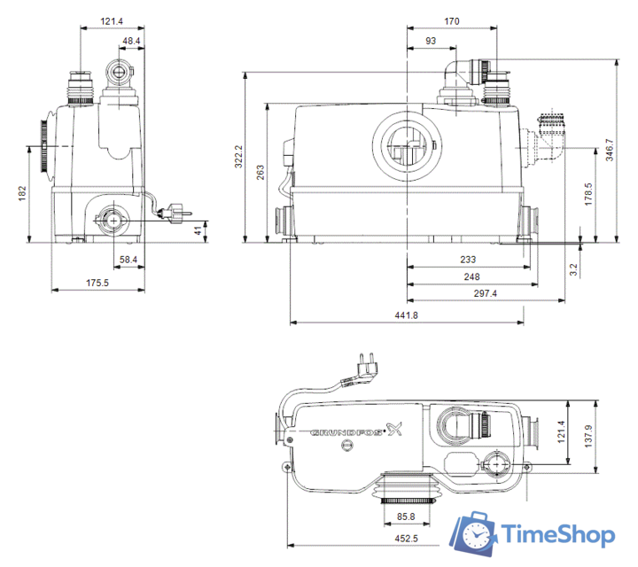 Канализационная установка Grundfos Sololift2 WC-3 - Изображение №2 — Интернет-магазин Time-Shop