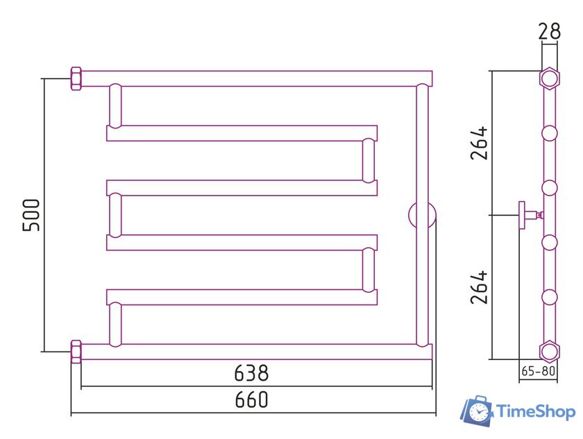 Полотенцесушитель Сунержа High-Tech model 