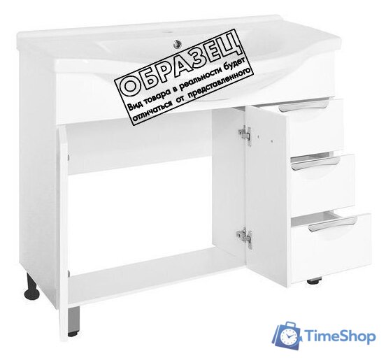  Style Line Тумба под умывальник Жасмин 90 3 ящика (для классической раковины) - Изображение №2 — Интернет-магазин Time-Shop