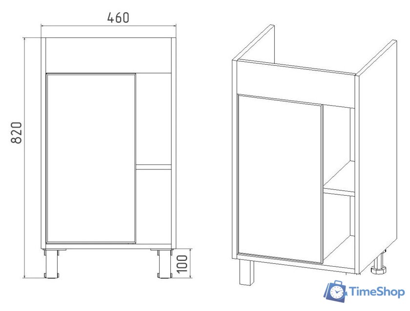  Viant Тумба под умывальник Бостон Como 50 VBOS50CO-T1ST - Изображение №4 — Интернет-магазин Time-Shop