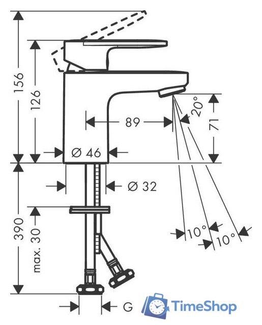 Смеситель Hansgrohe Vernis Blend 71558670 - Изображение №2 — Интернет-магазин Time-Shop