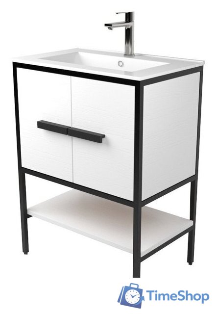  Дабер Тумба под умывальник 010 WeltWasser Deilbach 7517-60 Т10.6W.2.5 (черный/белый) - Изображение №1 — Интернет-магазин Time-Shop