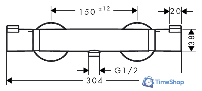 Смеситель Hansgrohe Ecostat 13116700 - Изображение №2 — Интернет-магазин Time-Shop