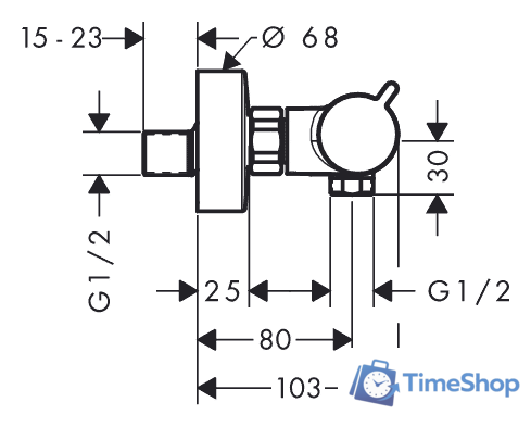 Смеситель Hansgrohe Ecostat 13116700 - Изображение №3 — Интернет-магазин Time-Shop