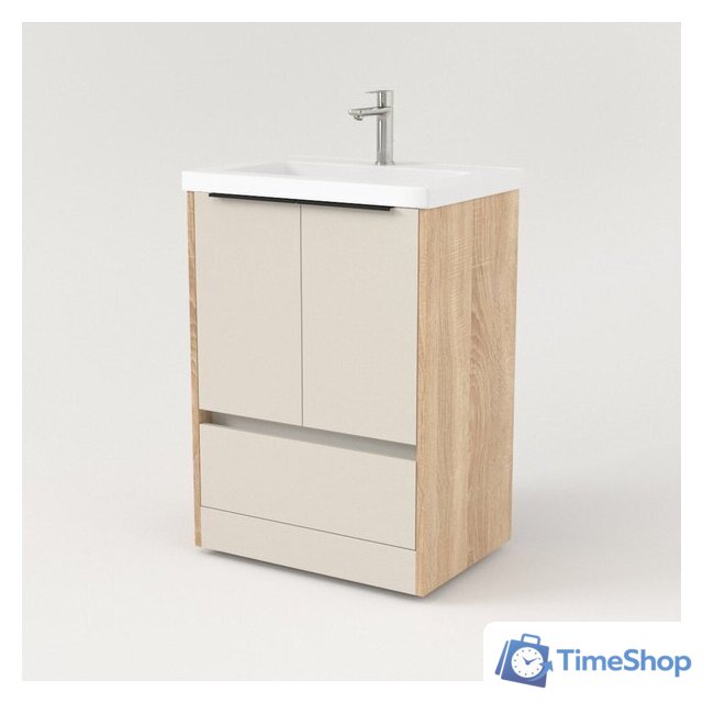  Дабер Тумба под умывальник 017 Тобага/Эридан/Артвин 60 Т17.6Т.0.18Ч (бежевый/дуб бардолино/черный) - Изображение №2 — Интернет-магазин Time-Shop