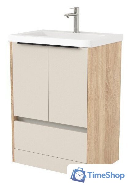  Дабер Тумба под умывальник 017 Тобага/Эридан/Артвин 60 Т17.6Т.0.18Ч (бежевый/дуб бардолино/черный) - Изображение №1 — Интернет-магазин Time-Shop