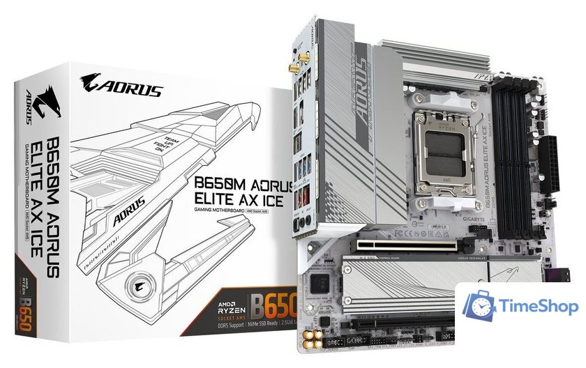 Материнская плата Gigabyte B650M Aorus Elite AX Ice - Изображение №6 — Интернет-магазин Time-Shop