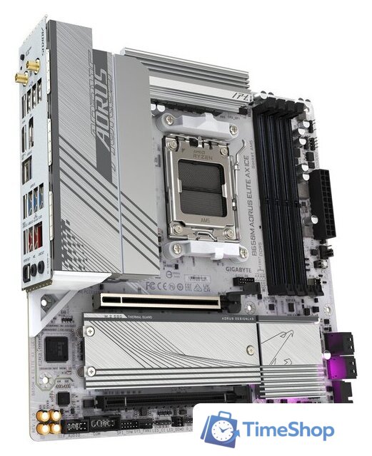 Материнская плата Gigabyte B650M Aorus Elite AX Ice - Изображение №2 — Интернет-магазин Time-Shop