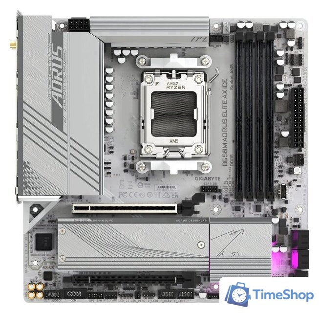 Материнская плата Gigabyte B650M Aorus Elite AX Ice - Изображение №1 — Интернет-магазин Time-Shop