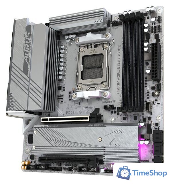 Материнская плата Gigabyte B650M Aorus Elite AX Ice - Изображение №3 — Интернет-магазин Time-Shop