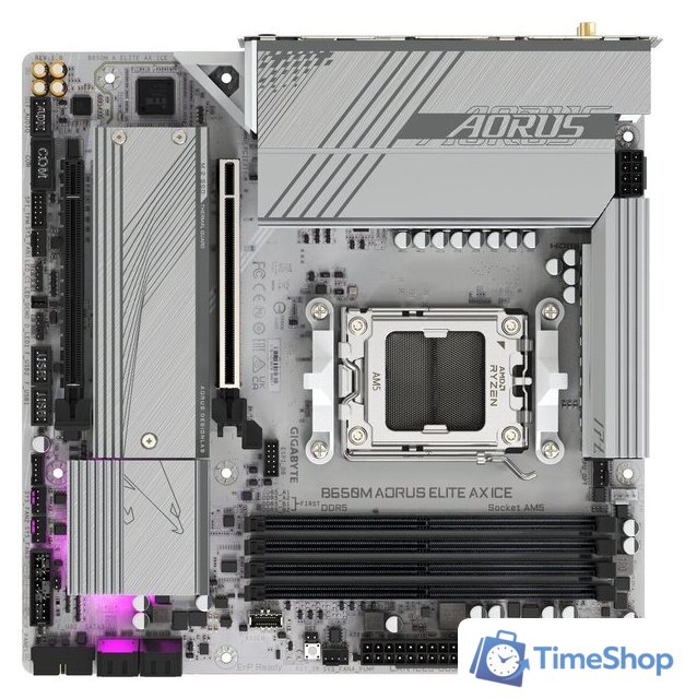 Материнская плата Gigabyte B650M Aorus Elite AX Ice - Изображение №4 — Интернет-магазин Time-Shop