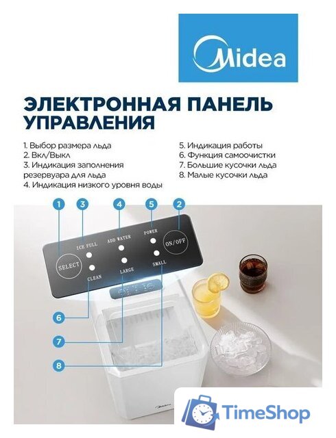 Льдогенератор Midea MERI12B01RUWH - Изображение №4 — Интернет-магазин Time-Shop