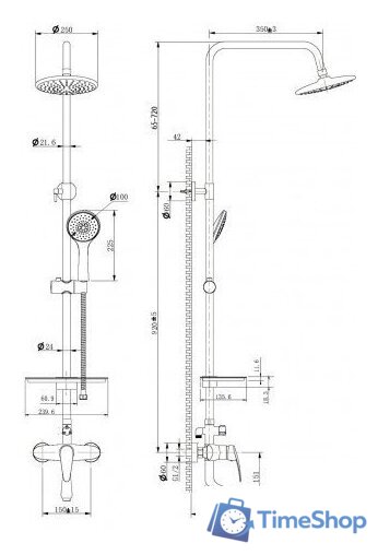 Душевая система  Lemark LM0462C - Изображение №2 — Интернет-магазин Time-Shop