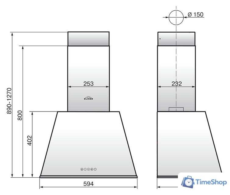 Кухонная вытяжка Elikor Гамма 60П-650-Э3Д (крем/бронза) (943909) - Изображение №2 — Интернет-магазин Time-Shop