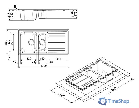 Кухонная мойка Smeg LZ102P - Изображение №2 — Интернет-магазин Time-Shop