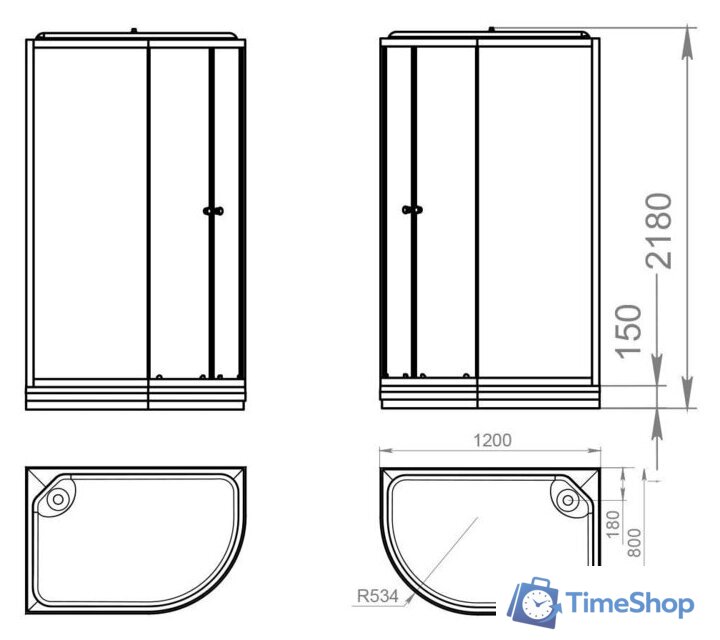 Душевая кабина Domani-Spa Delight 128 120x80 L (сатин-матированное стекло/белый) - Изображение №3 — Интернет-магазин Time-Shop