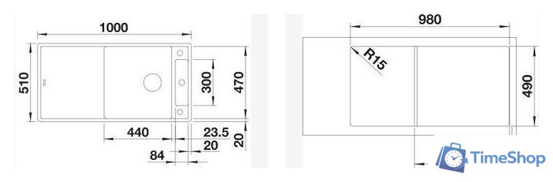 Кухонная мойка Blanco Axia III XL 6 S 527051 - Изображение №2 — Интернет-магазин Time-Shop