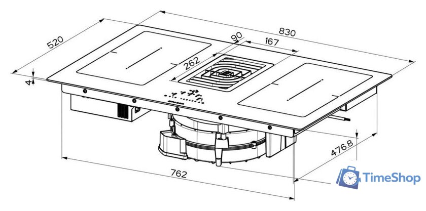 Варочная панель Faber Galileo Smart BK Glass A830 340.0577.694 - Изображение №3 — Интернет-магазин Time-Shop