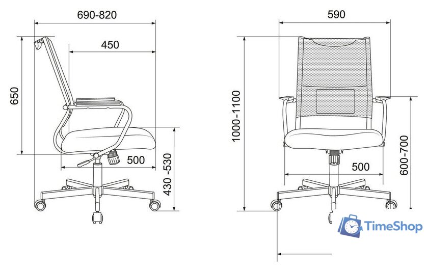 Офисное кресло Бюрократ CH Balance черный Elastic-102 TW-11 (сетка/ткань крестовина металл черный) - Изображение №13 — Интернет-магазин Time-Shop