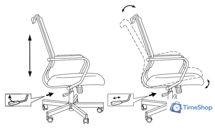 Офисное кресло Бюрократ CH Balance черный Elastic-102 TW-11 (сетка/ткань крестовина металл черный) - Изображение №12 — Интернет-магазин Time-Shop