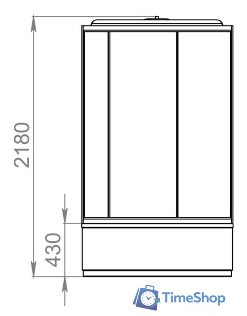 Душевая кабина Domani-Spa Simple High 90x90 (прозрачное стекло/белый) - Изображение №2 — Интернет-магазин Time-Shop