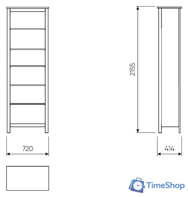 Стеллаж Mio Tesoro Сага 2.08.07.110.4 (серый) - Изображение №4 — Интернет-магазин Time-Shop