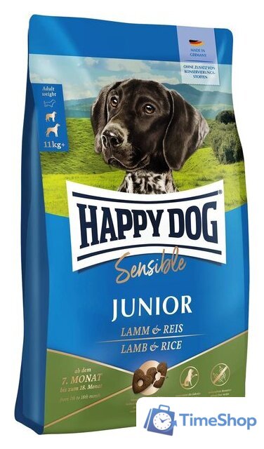 Сухой корм для собак Happy Dog Sensible Junior Lamb & Rice 10 кг - Изображение №1 — Интернет-магазин Time-Shop