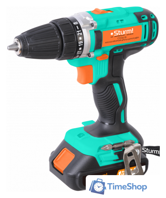 Дрель-шуруповерт Sturm CD3618 (с 2-мя АКБ, кейс) - Изображение №1 — Интернет-магазин Time-Shop