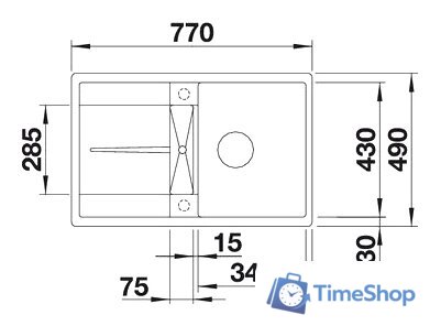 Кухонная мойка Blanco Metra 45 S-F (антрацит) [519081] - Изображение №2 — Интернет-магазин Time-Shop