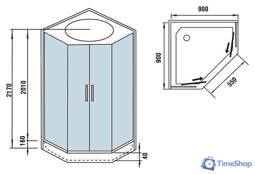 Душевая кабина WeltWasser WW500 Nesse 902 - Изображение №12 — Интернет-магазин Time-Shop