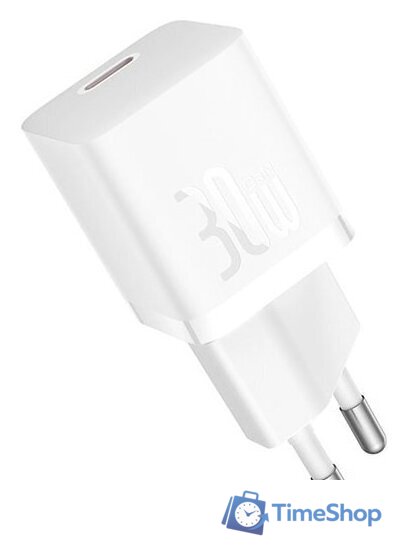Сетевое зарядное Baseus GaN5 Fast Charger Mini 1C 30W CCGN070502 (белый) - Изображение №1 — Интернет-магазин Time-Shop