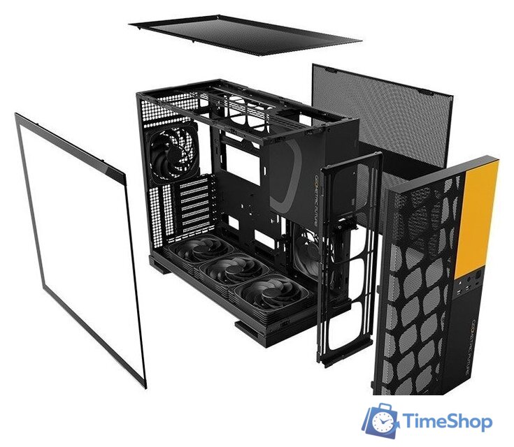 Корпус Geometric Future Model 5 Vent 5FAN (черный/желтый) - Изображение №5 — Интернет-магазин Time-Shop