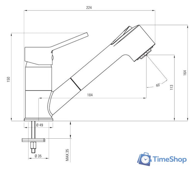 Смеситель Deante Narcyz BDN 071M - Изображение №3 — Интернет-магазин Time-Shop